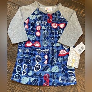 NWT Lularoe Sloan American sunglasses tee size 2